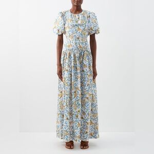 Agua Bendita Blue Samba Maxi Sundress with garment bag